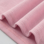 Elegant Ruffle Trim Button Detail Rib Blouse