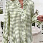 Zeagoo Zeagoo Women's Chic Gingham Ruffle Blouse for Women Cute Summer Casual 2026 | Under