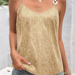 Summer Glitter Sequins Camisole Tops