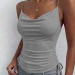 Nadorine Casual Side Drawstring Spaghetti Strap Camisole for Women Casual Work Office Loose Fit 2026 | Under $25