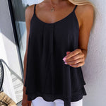 Romance Flowy Chiffon Ruffle Hem Cami Top