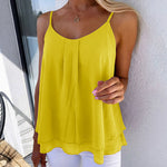 Romance Flowy Chiffon Ruffle Hem Cami Top