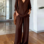 Nadorine Casual Loose Fit Cotton Blend 2-Piece Set