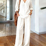 Nadorine Casual Loose Fit Cotton Blend 2-Piece Set