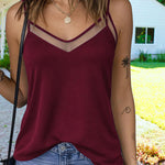 Nadorine Women's Cute Tulle Splicing Neck Camisole Top