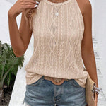 Fashion Geometric Cutout Jacquard Camisole Knit Vest