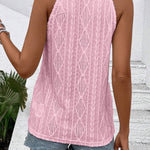Fashion Geometric Cutout Jacquard Camisole Knit Vest