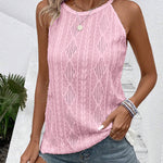 Fashion Geometric Cutout Jacquard Camisole Knit Vest