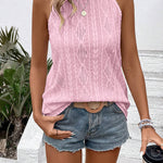 Fashion Geometric Cutout Jacquard Camisole Knit Vest
