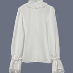 Nadorine Elegant Vintage Lace Trimmed Blouse for Women Elegant Date Night Party 2026 | Under $40