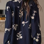 Nadorine Elegant Floral Embroidered Long Sleeve Shirt for Women Casual Boho Summer Vacation 2026 | Under $40