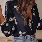 Nadorine Elegant Floral Embroidered Long Sleeve Shirt for Women Casual Boho Summer Vacation 2026 | Under $40