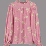 Nadorine Elegant Floral Embroidered Long Sleeve Shirt for Women Casual Boho Summer Vacation 2026 | Under $40