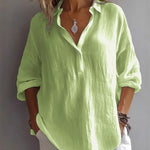Nadorine Minimalist Solid Color Long Sleeve Blouse for Women Casual Work Office Loose Fit 2026 | Under $40