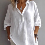 Nadorine Minimalist Solid Color Long Sleeve Blouse for Women Casual Work Office Loose Fit 2026 | Under $40