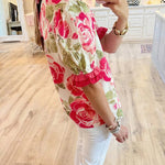 Nadorine Flower Printed Ruffled Trim Blouse for Women Cute Summer Casual 2026 | Under $40