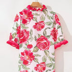 Nadorine Flower Printed Ruffled Trim Blouse for Women Cute Summer Casual 2026 | Under $40