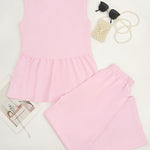 Urban Casual Deep V-neck Tank Top and Wide Legs Pants Set