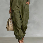 Casual Street Style High Waist Cargo Joggers