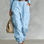 Casual Street Style High Waist Cargo Joggers