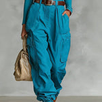 Casual Street Style High Waist Cargo Joggers