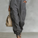 Casual Street Style High Waist Cargo Joggers