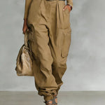 Casual Street Style High Waist Cargo Joggers