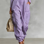 Casual Street Style High Waist Cargo Joggers