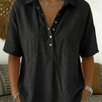 Nadorine Classic Casual Snap Button Short Sleeve Shirt for Women Casual Loose Business Casual 2026 | Under $40