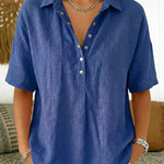 Nadorine Classic Casual Snap Button Short Sleeve Shirt for Women Casual Loose Business Casual 2026 | Under $40
