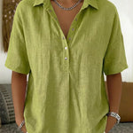 Nadorine Classic Casual Snap Button Short Sleeve Shirt for Women Casual Loose Business Casual 2026 | Under $40