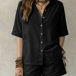 Summer Resort Vibes Short Sleeve Shirt and Shorts Set