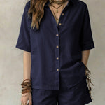 Summer Resort Vibes Short Sleeve Shirt and Shorts Set