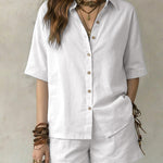Summer Resort Vibes Short Sleeve Shirt and Shorts Set