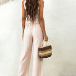 Chic Jacquard Texture Vacation Sleeveless Vest Pants Matching Set