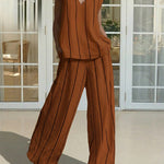 Premium Stripe Tank and Pants Matching Set