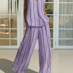 Premium Stripe Tank and Pants Matching Set