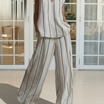 Premium Stripe Tank and Pants Matching Set