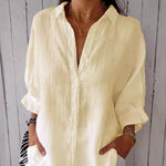 Casual Back Slit Tie Design Beach Shirt