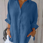 Casual Back Slit Tie Design Beach Shirt