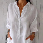 Casual Back Slit Tie Design Beach Shirt