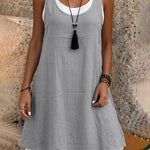 Casual Vacation Colorblock Sleeveless Summer Dress