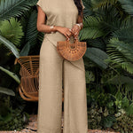 Vacation Casual Asymmetric Hem Top and Pants Set