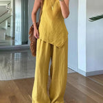 Daily Comfort Textured Sleeveless 2-Piece Set