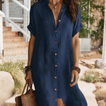 Relaxed Everyday Style Button Down Shirt Dress