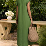 Summer Ruffle Cap Sleeve Dress With Pockets