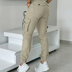 Essential High-waisted Cargo Tapered Pants