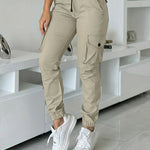 Essential High-waisted Cargo Tapered Pants