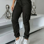 Essential High-waisted Cargo Tapered Pants