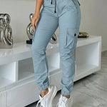 Essential High-waisted Cargo Tapered Pants